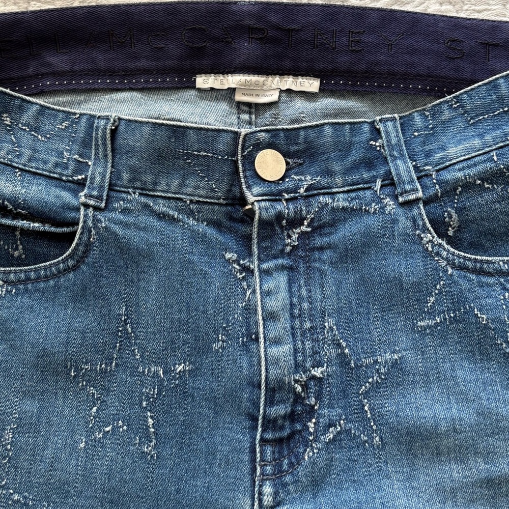 Stella McCartney Blue Star Embroidered Jeans